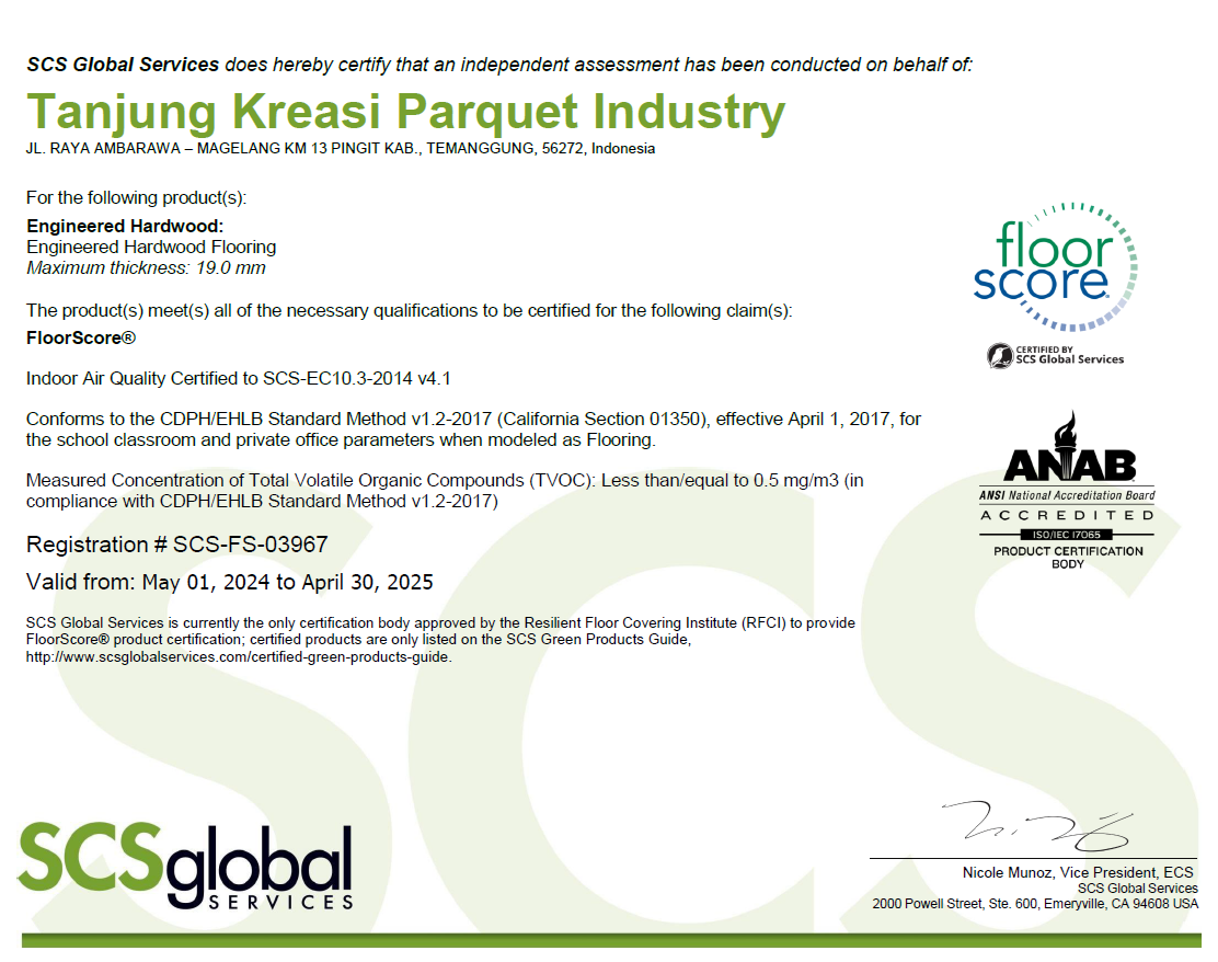 FloorScore Initial Certification Packet Enclosed